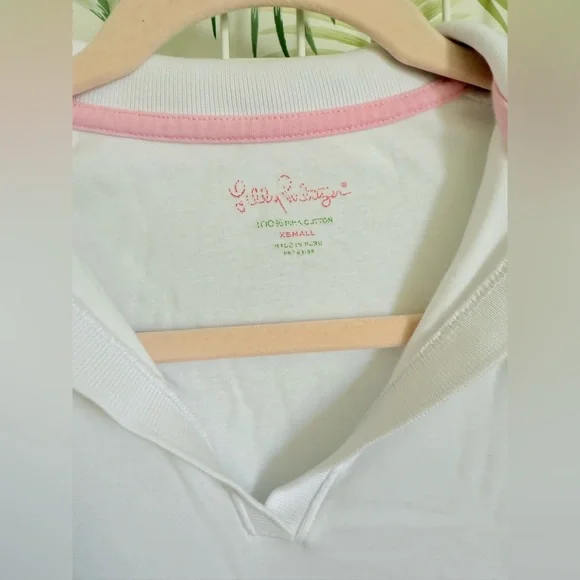 Lilly Pulitzer Classic Resort White and Pink Polo Tank - Picture 3 of 6